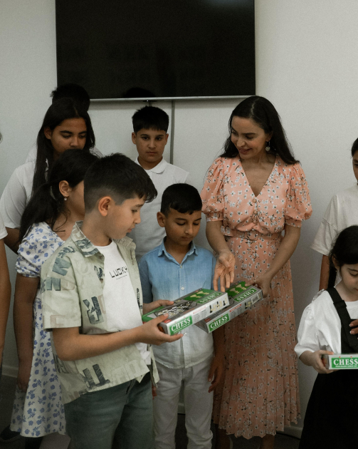 Heydar Aliyev Foundation VP Leyla Aliyeva, Head of the Baku Media Center Arzu Aliyeva participate in opening ceremony of Children’s and Youth Sports and Chess School in Khizi (PHOTO)