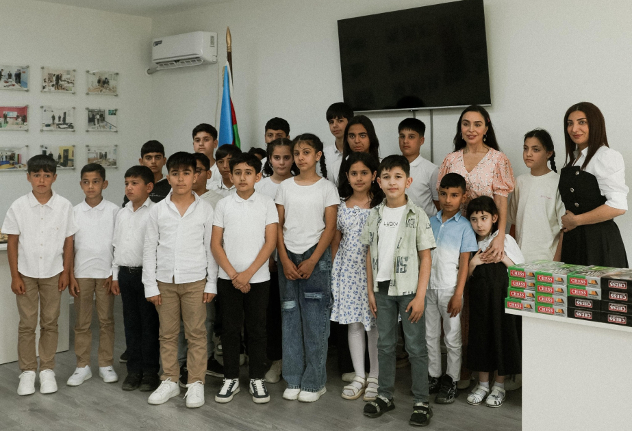 Heydar Aliyev Foundation VP Leyla Aliyeva, Head of the Baku Media Center Arzu Aliyeva participate in opening ceremony of Children’s and Youth Sports and Chess School in Khizi (PHOTO)