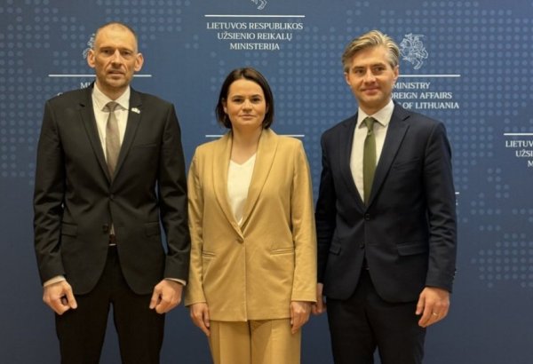 Lithuanian FM holds talks with Belarusian opposition leader in Vilnius