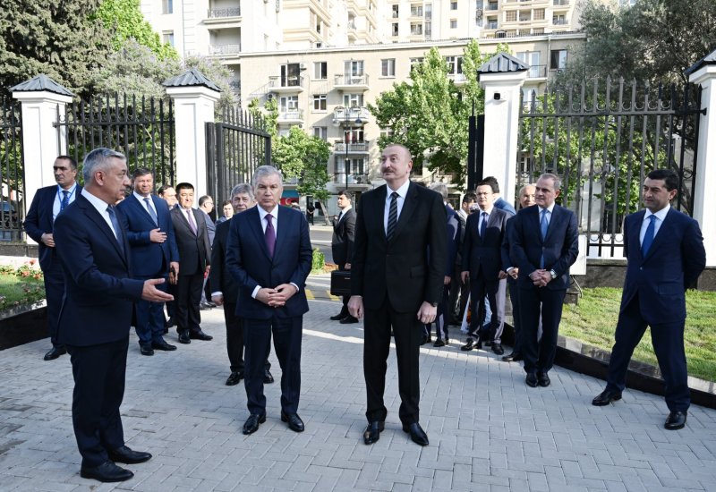 President Ilham Aliyev, President Shavkat Mirziyoyev attend opening of new building of Uzbekistan's Embassy in Baku (PHOTO)