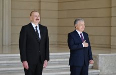 Baku hosts official welcome ceremony for President Shavkat Mirziyoyev (PHOTO/VIDEO)