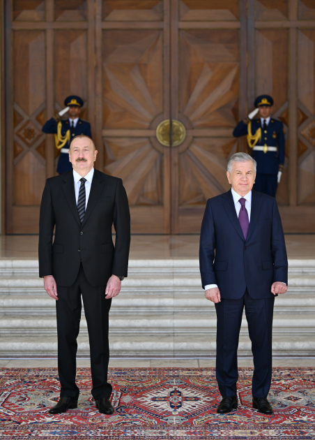 Baku hosts official welcome ceremony for President Shavkat Mirziyoyev (PHOTO/VIDEO)