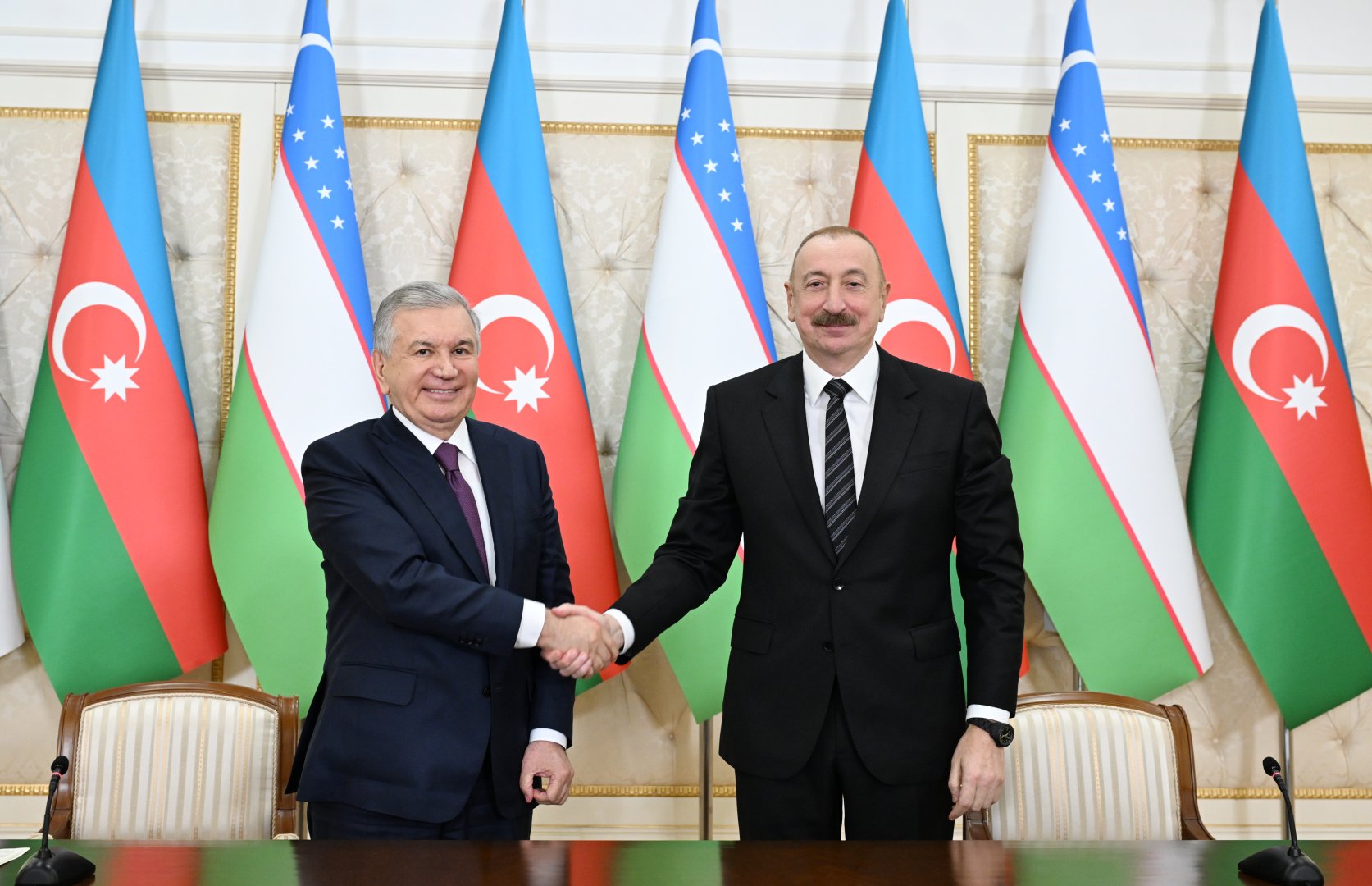 President Ilham Aliyev, President Shavkat Mirziyoyev make press statements (PHOTO/VIDEO)