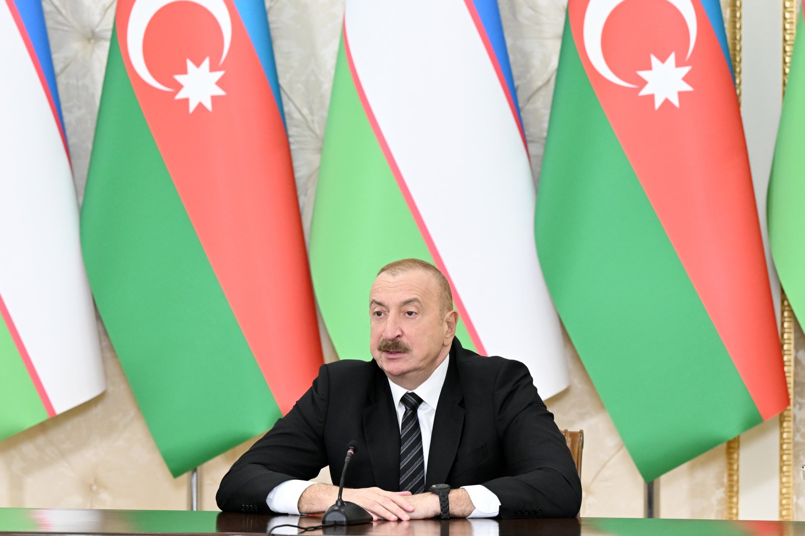 President Ilham Aliyev, President Shavkat Mirziyoyev make press statements (PHOTO/VIDEO)
