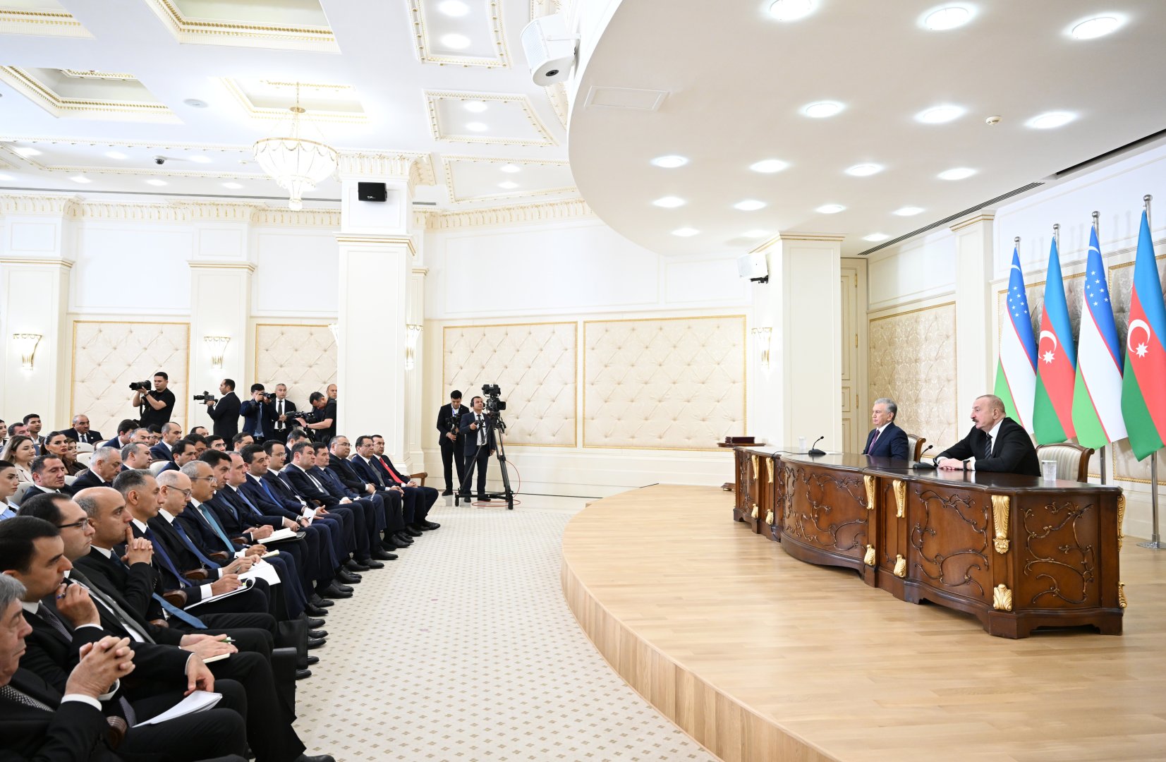 President Ilham Aliyev, President Shavkat Mirziyoyev make press statements (PHOTO/VIDEO)