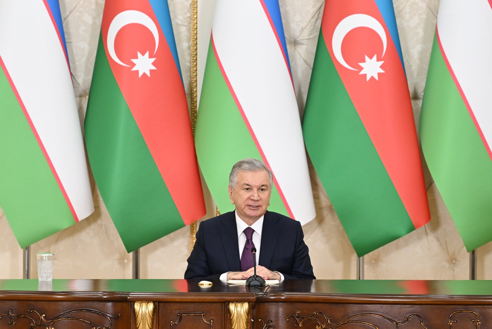 President Ilham Aliyev, President Shavkat Mirziyoyev make press statements (PHOTO/VIDEO)