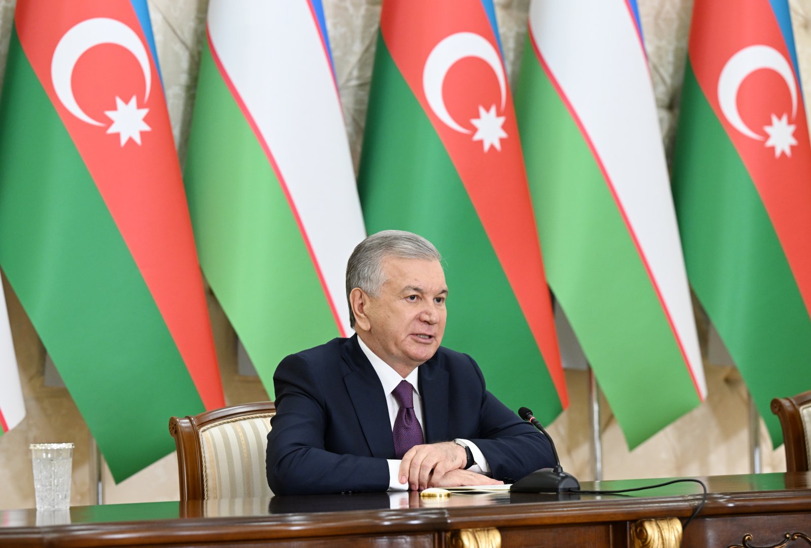 President Ilham Aliyev, President Shavkat Mirziyoyev make press statements (PHOTO/VIDEO)
