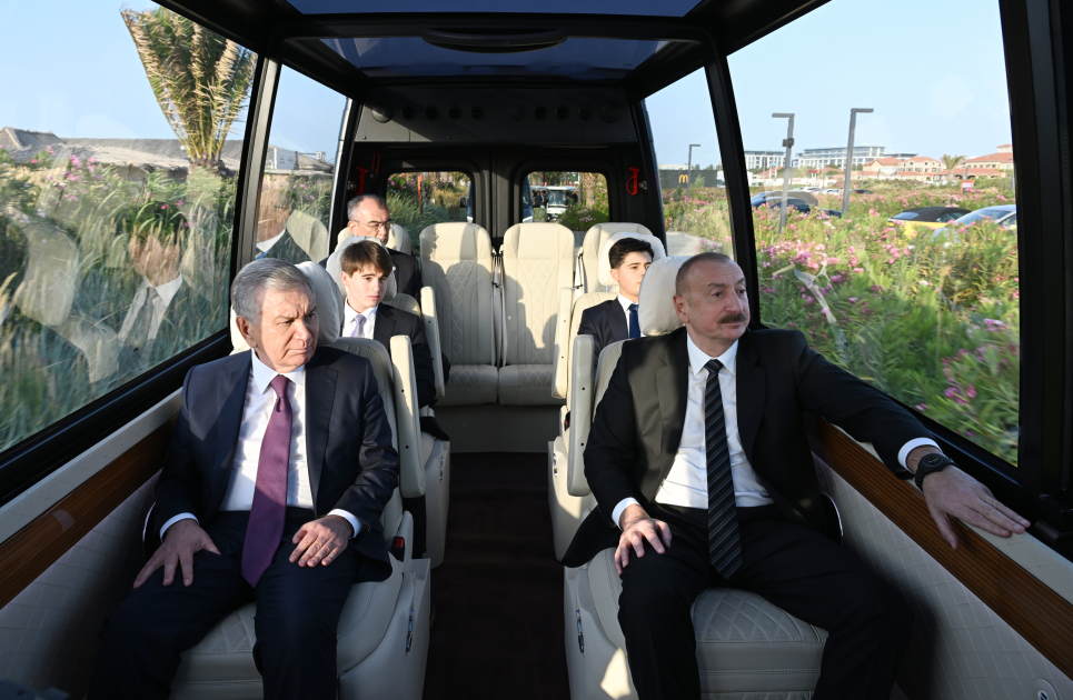 President Ilham Aliyev and President Shavkat Mirziyoyev visit Sea Breeze resort (PHOTO/VIDEO)