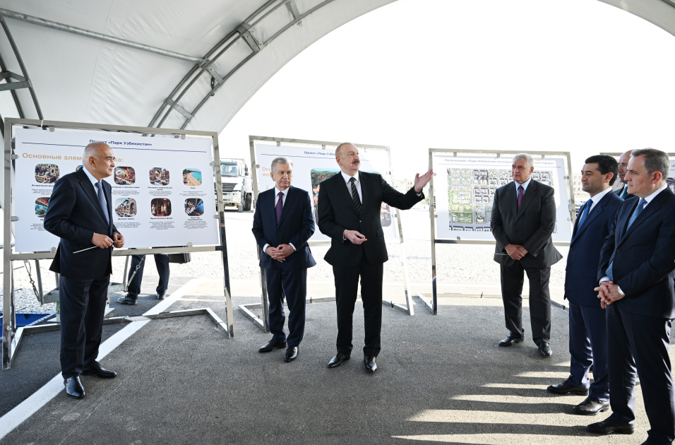 President Ilham Aliyev, President Shavkat Mirziyoyev lay foundation stone for "Uzbekistan" Park in Baku (PHOTO/VIDEO)