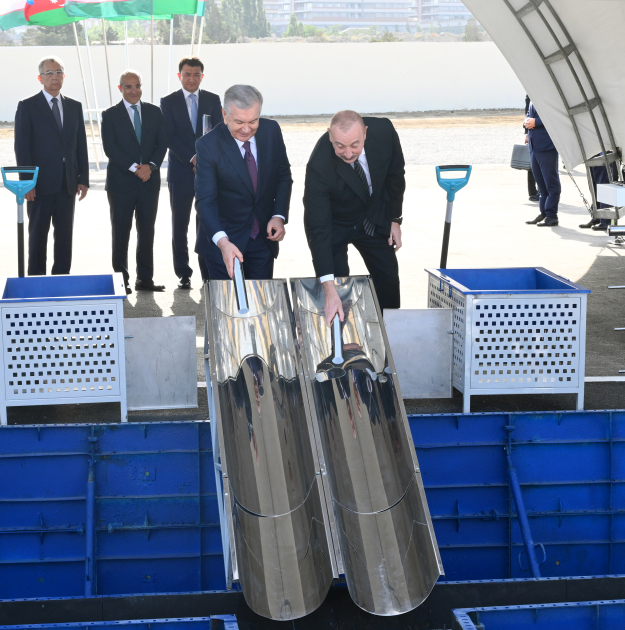 President Ilham Aliyev, President Shavkat Mirziyoyev lay foundation stone for "Uzbekistan" Park in Baku (PHOTO/VIDEO)