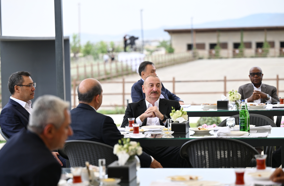 President Ilham Aliyev and ECO Summit participants watch "Victory" show of Karabakh horses at "Imarat" Complex in Aghdam (PHOTO/VIDEO)