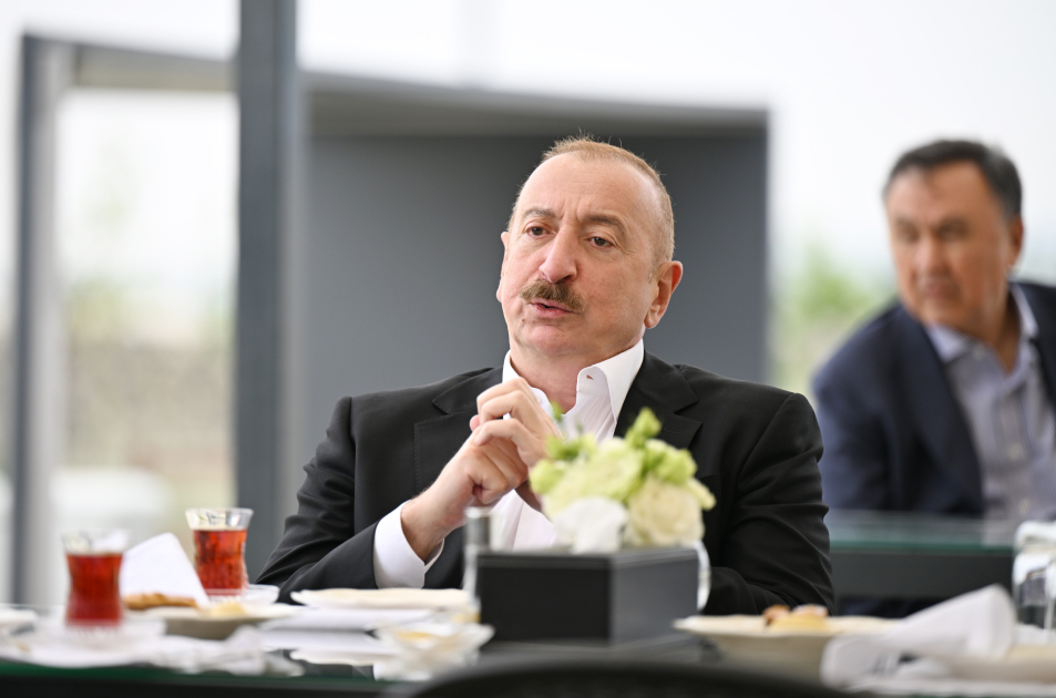 President Ilham Aliyev and ECO Summit participants watch "Victory" show of Karabakh horses at "Imarat" Complex in Aghdam (PHOTO/VIDEO)