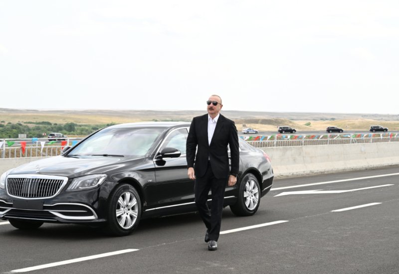 President Ilham Aliyev attends inauguration of Ahmadbayli-Fuzuli-Shusha highway (PHOTO)