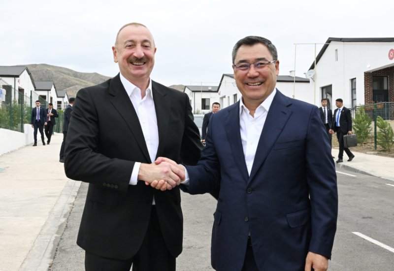 President Ilham Aliyev, President Sadyr Zhaparov attend opening ceremony of first stage of Khidirli village of Aghdam district (PHOTO)