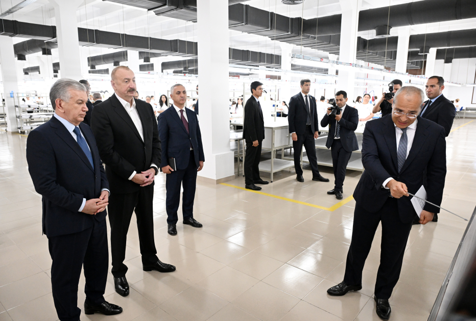 President Ilham Aliyev and President Shavkat Mirziyoyev review operations of Businesstex JV sewing factory in Khankendi (PHOTO/VIDEO)