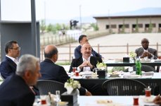 President Ilham Aliyev and ECO Summit participants watch "Victory" show of Karabakh horses at "Imarat" Complex in Aghdam (PHOTO/VIDEO)