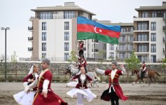 President Ilham Aliyev and ECO Summit participants watch "Victory" show of Karabakh horses at "Imarat" Complex in Aghdam (PHOTO/VIDEO)