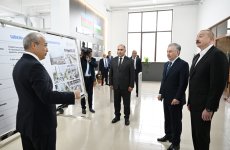 President Ilham Aliyev and President Shavkat Mirziyoyev review operations of Businesstex JV sewing factory in Khankendi (PHOTO/VIDEO)
