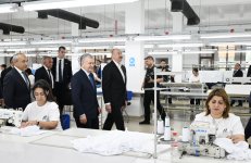 President Ilham Aliyev and President Shavkat Mirziyoyev review operations of Businesstex JV sewing factory in Khankendi (PHOTO/VIDEO)
