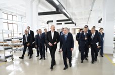 President Ilham Aliyev and President Shavkat Mirziyoyev review operations of Businesstex JV sewing factory in Khankendi (PHOTO/VIDEO)