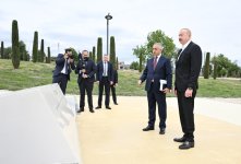 President Ilham Aliyev reviews construction works at Victory Park in Khankendi (PHOTO/VIDEO)