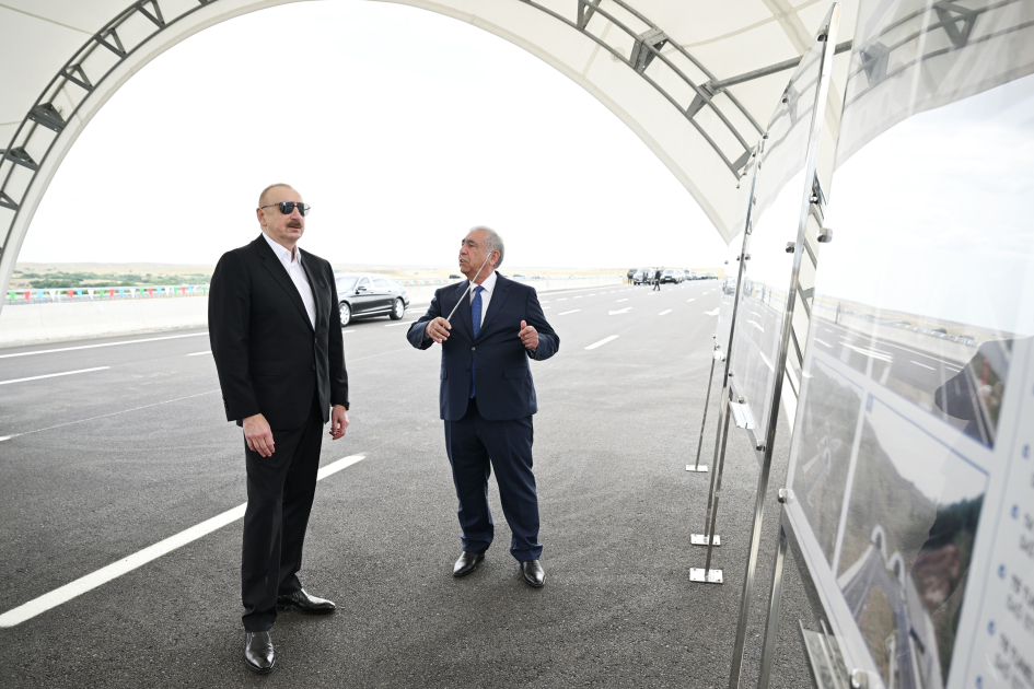 President Ilham Aliyev attends inauguration of Ahmadbayli-Fuzuli-Shusha highway