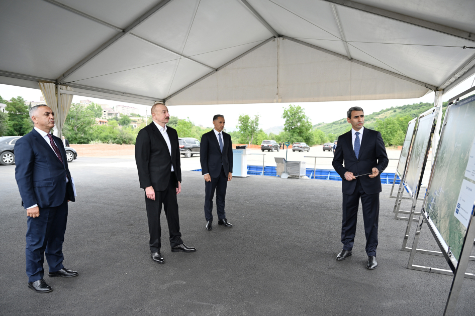 President Ilham Aliyev lays foundation stone of Khankendi Railway and Bus Terminal Complex (PHOTO/VIDEO)