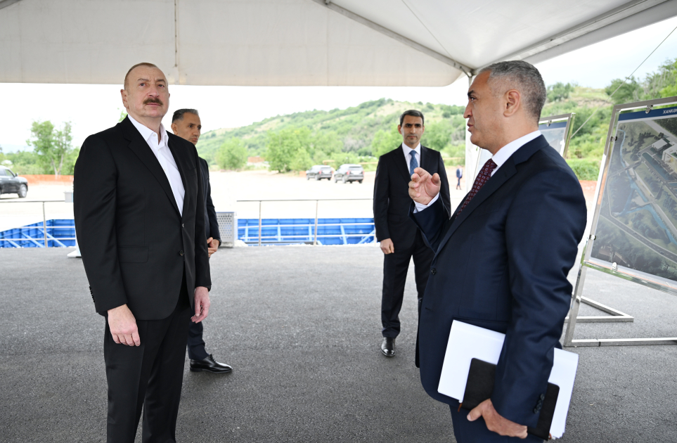 President Ilham Aliyev lays foundation stone of Khankendi Railway and Bus Terminal Complex (PHOTO/VIDEO)