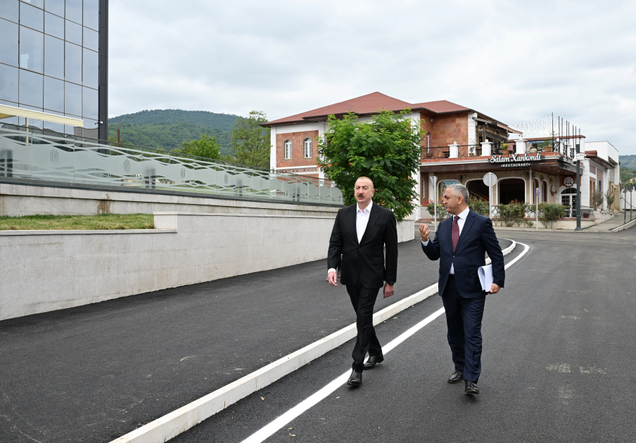 President Ilham Aliyev attends opening of Khankendi Business Center (PHOTO)