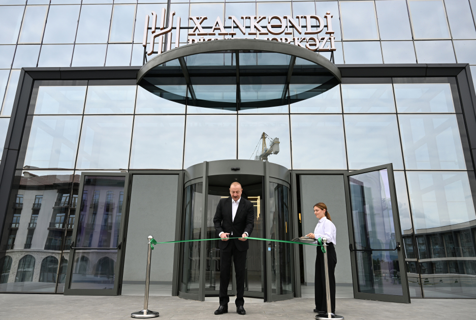 President Ilham Aliyev attends opening of Khankendi Business Center (PHOTO)
