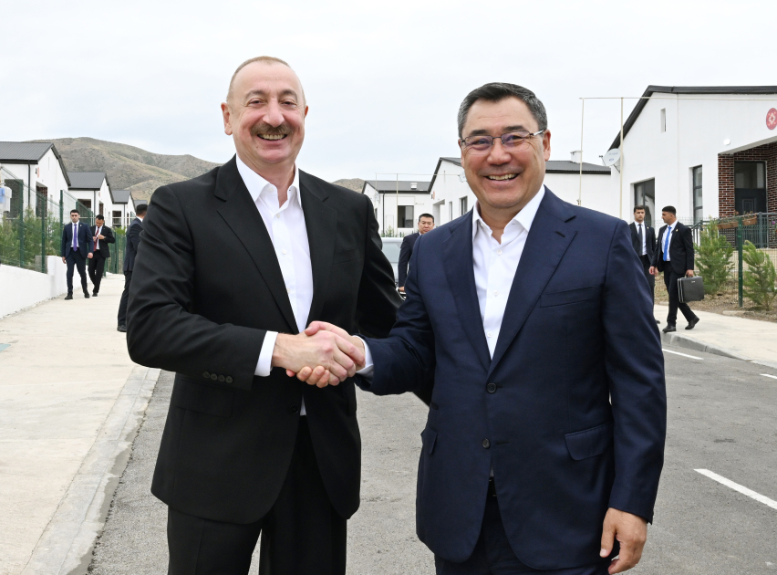 President Ilham Aliyev, President Sadyr Zhaparov attend opening ceremony of first stage of Khidirli village of Aghdam district (PHOTO/VIDEO)