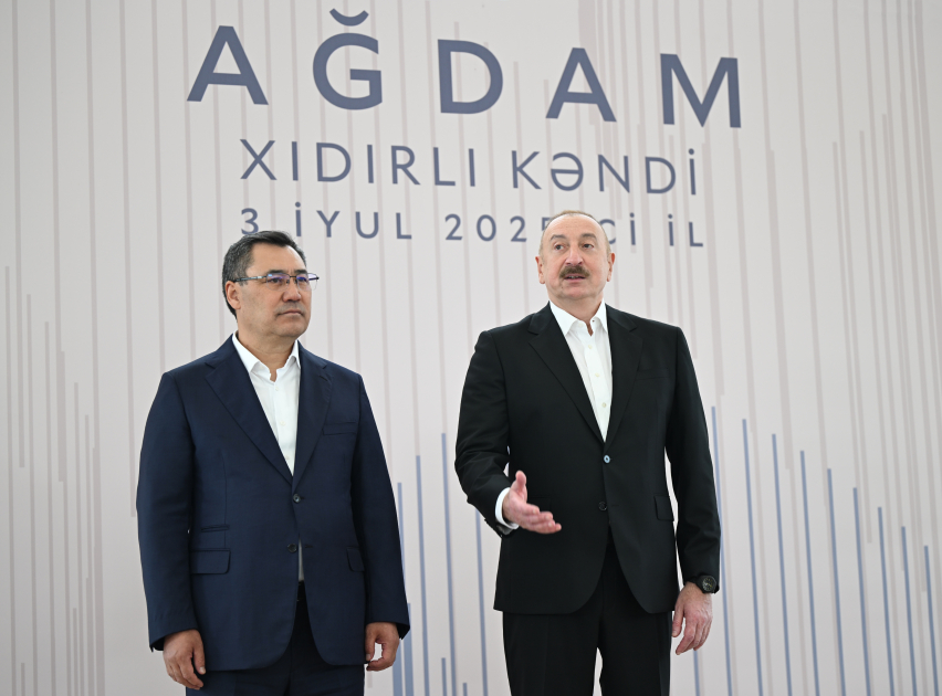 President Ilham Aliyev, President Sadyr Zhaparov attend opening ceremony of first stage of Khidirli village of Aghdam district (PHOTO/VIDEO)