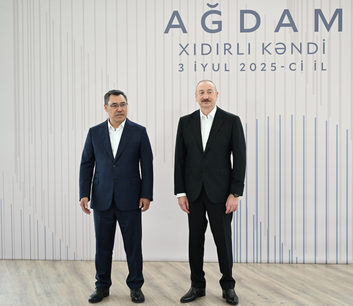 President Ilham Aliyev, President Sadyr Zhaparov attend opening ceremony of first stage of Khidirli village of Aghdam district (PHOTO/VIDEO)