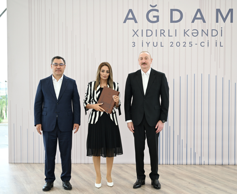 President Ilham Aliyev, President Sadyr Zhaparov attend opening ceremony of first stage of Khidirli village of Aghdam district (PHOTO/VIDEO)