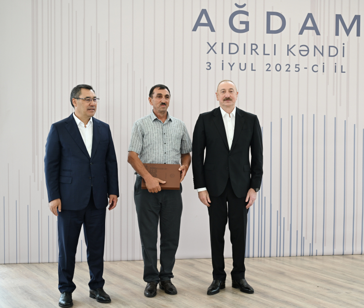 President Ilham Aliyev, President Sadyr Zhaparov attend opening ceremony of first stage of Khidirli village of Aghdam district (PHOTO/VIDEO)