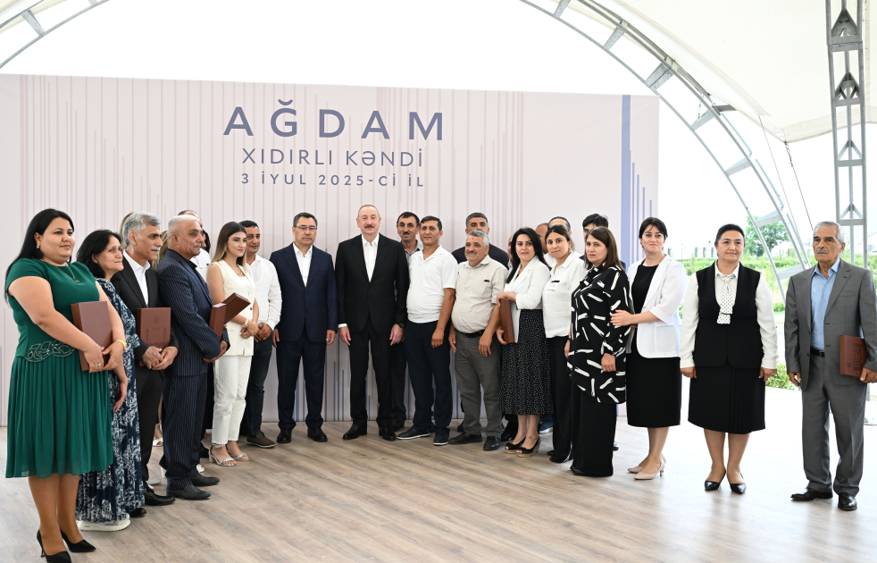 President Ilham Aliyev, President Sadyr Zhaparov attend opening ceremony of first stage of Khidirli village of Aghdam district (PHOTO/VIDEO)