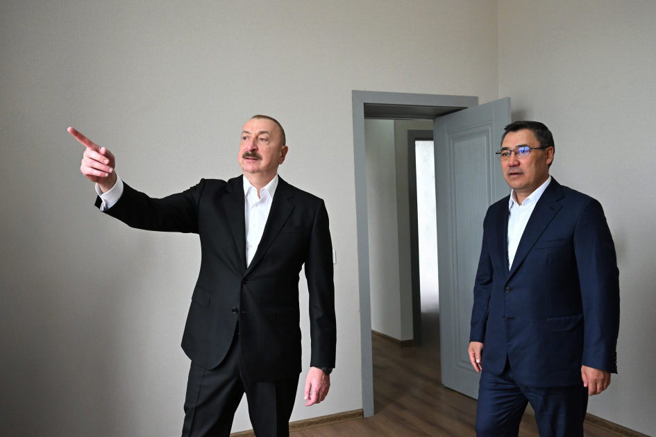 President Ilham Aliyev, President Sadyr Zhaparov attend opening ceremony of first stage of Khidirli village of Aghdam district (PHOTO/VIDEO)