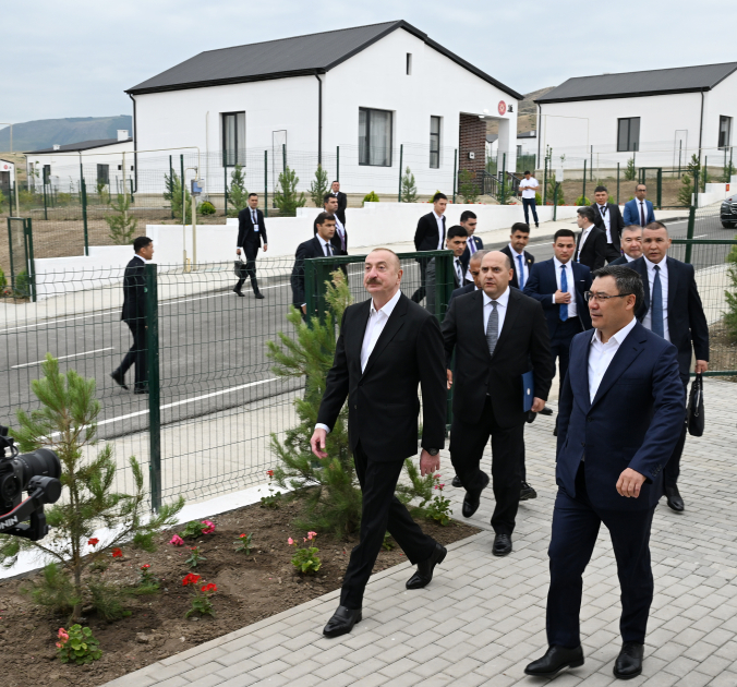 President Ilham Aliyev, President Sadyr Zhaparov attend opening ceremony of first stage of Khidirli village of Aghdam district (PHOTO/VIDEO)