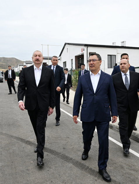 President Ilham Aliyev, President Sadyr Zhaparov attend opening ceremony of first stage of Khidirli village of Aghdam district (PHOTO/VIDEO)