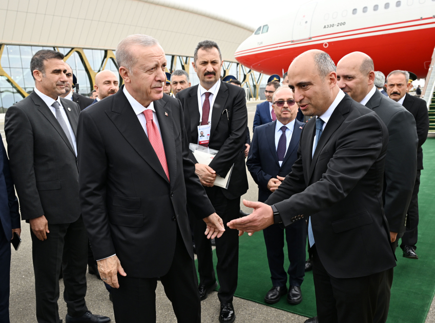 President of Türkiye Recep Tayyip Erdoğan arrives in Azerbaijan (PHOTO)