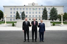 Sincere conversation between President Ilham Aliyev, President Erdoğan, and PM Sharif in Khankendi (PHOTO/VIDEO)