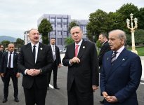 Sincere conversation between President Ilham Aliyev, President Erdoğan, and PM Sharif in Khankendi (PHOTO/VIDEO)