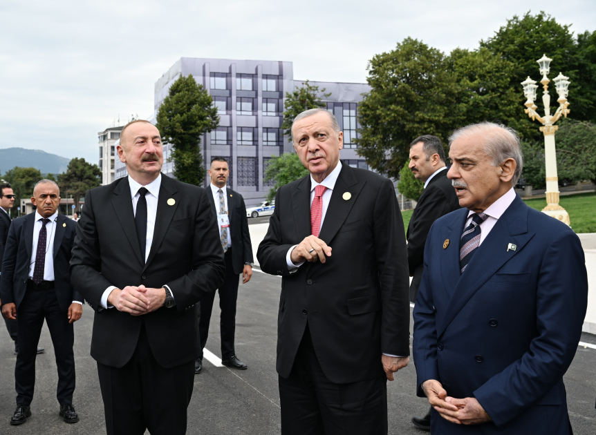 Sincere conversation between President Ilham Aliyev, President Erdoğan, and PM Sharif in Khankendi (PHOTO/VIDEO)
